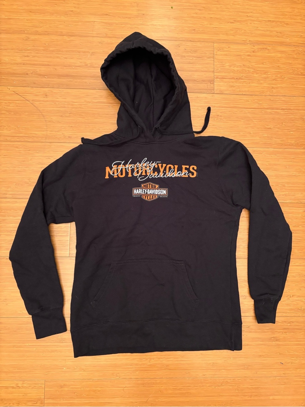 Vintage Harley-Davidson Motorcycles Black Pullover Hoodie, Size M, Biloxi MS